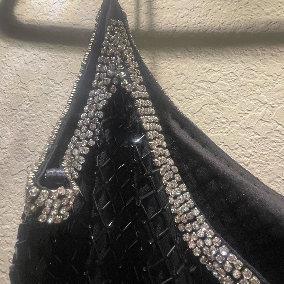 Mac Duggal  93551 Black Beaded Spaghetti Strap Column Gown Size 14 NWT - Picture 8 of 10